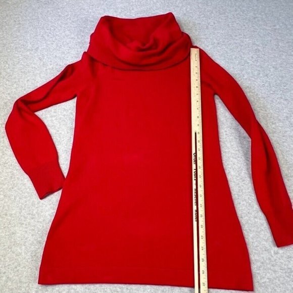 French Connection Womens Tunic Sweater Cowl Neck Size Small Red Holiday Dressy - Picture 8 of 10